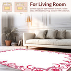 Ornate Red Floral Border Design Rug