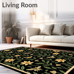 Yellow Floral Butterfly Meadow Rug