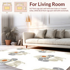 Abstract Ivory Orange Gray Pattern Rug