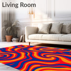 Retro Swirls Abstract Pattern Rug