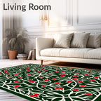 Crimson Forest Arabesque Vine Rug