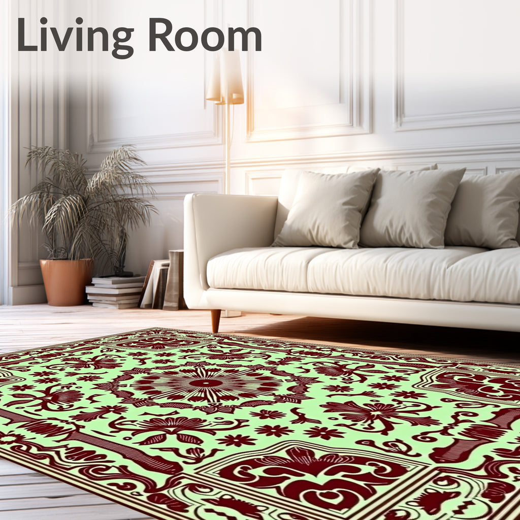 Ornate Floral Medallion Pattern Rug