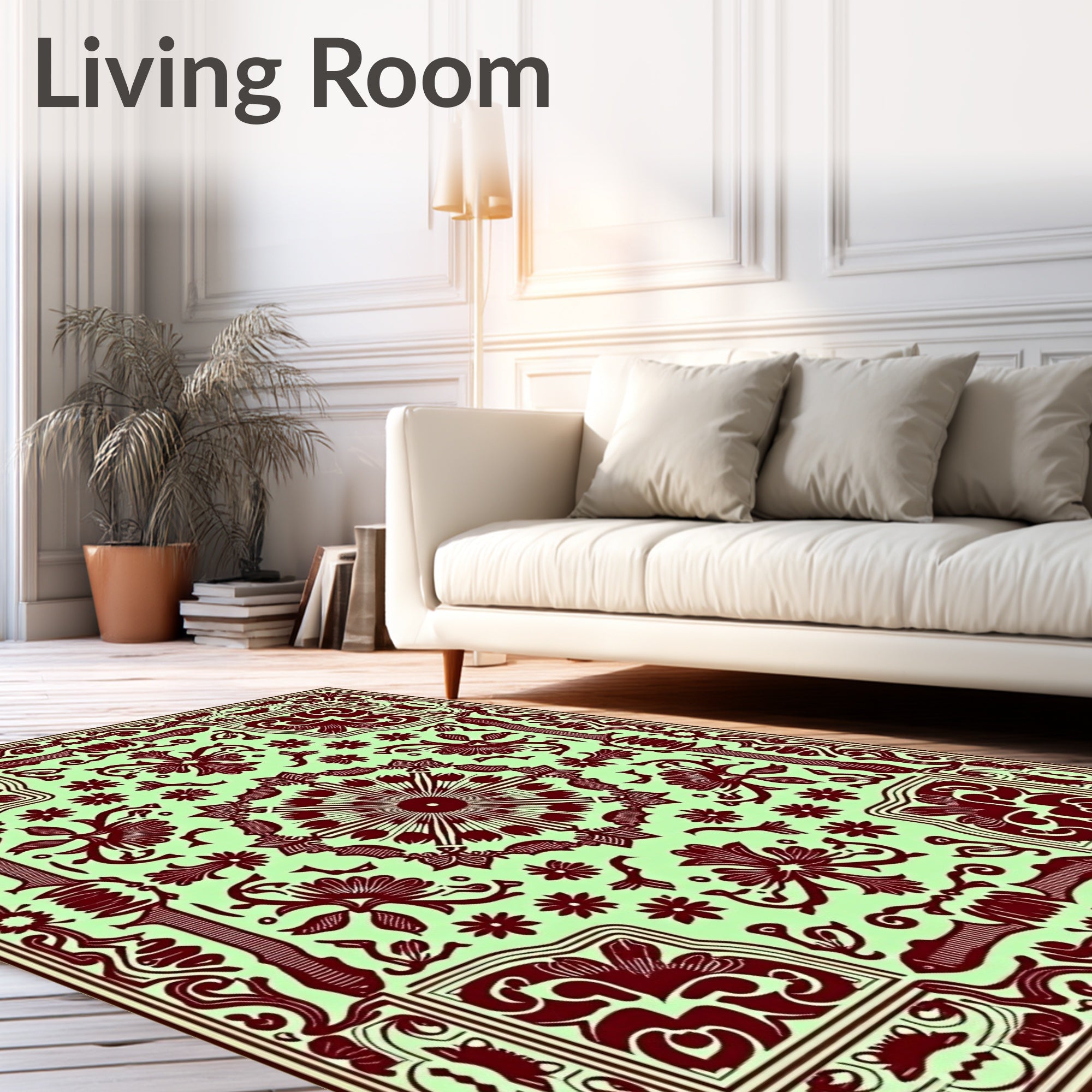 Ornate Floral Medallion Pattern Rug