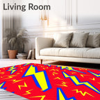 Bold Electric Yellow Lightning Rug