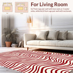 Crimson Wave Pattern Design Rug