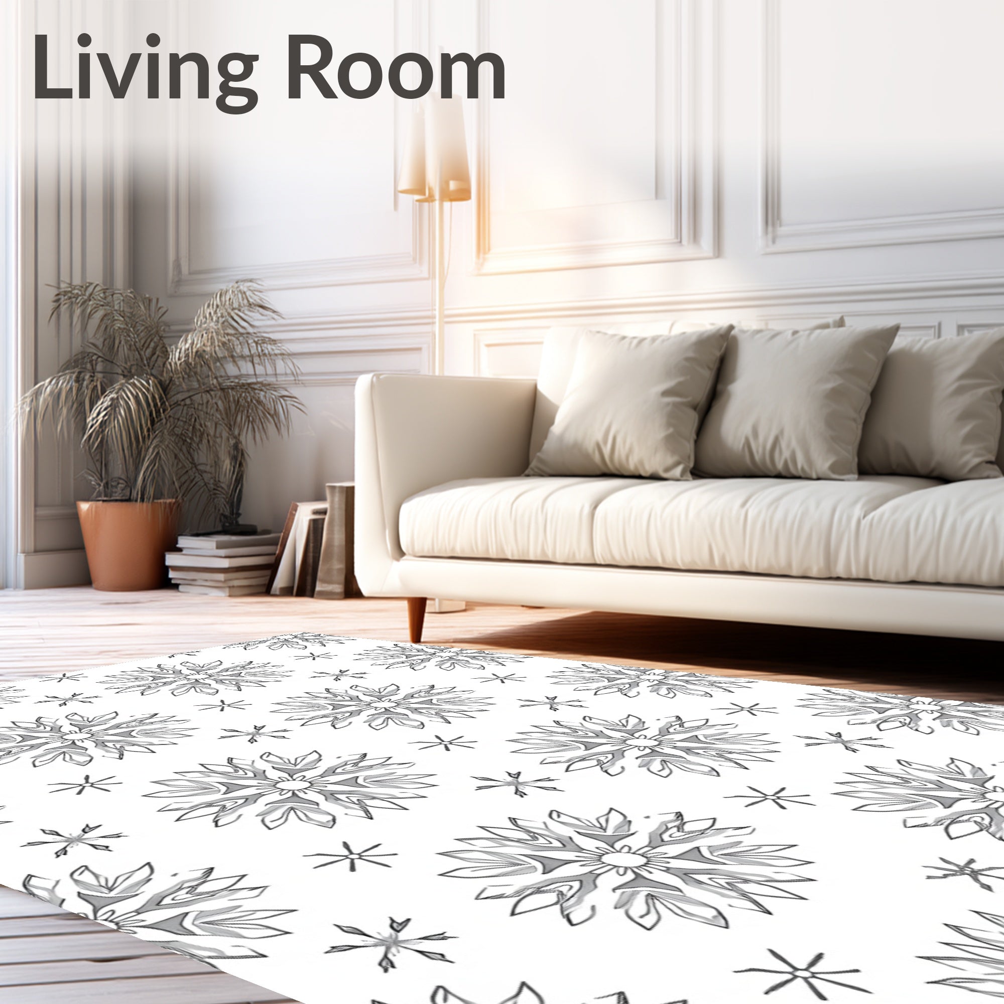 Intricate Snowflakes Pattern Design Rug