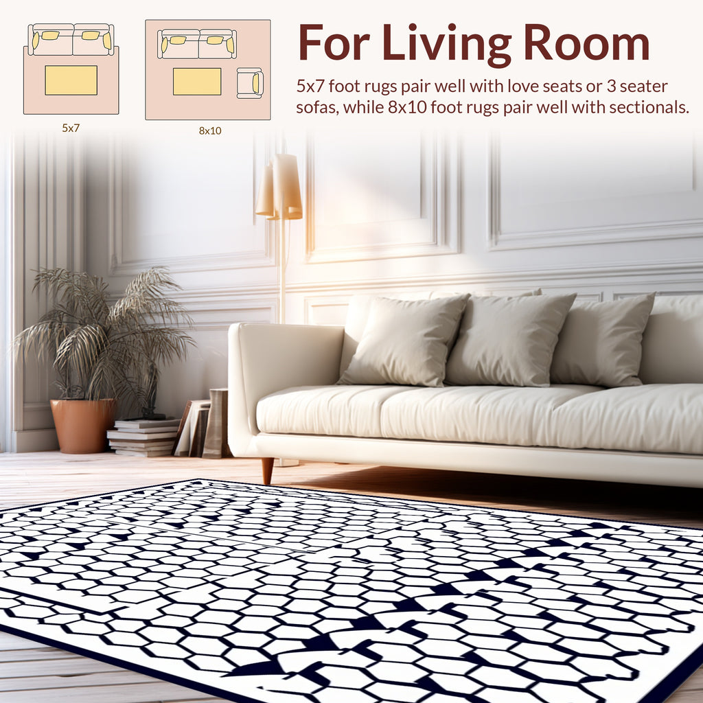 Abstract Hexagon Pattern Deco Rug