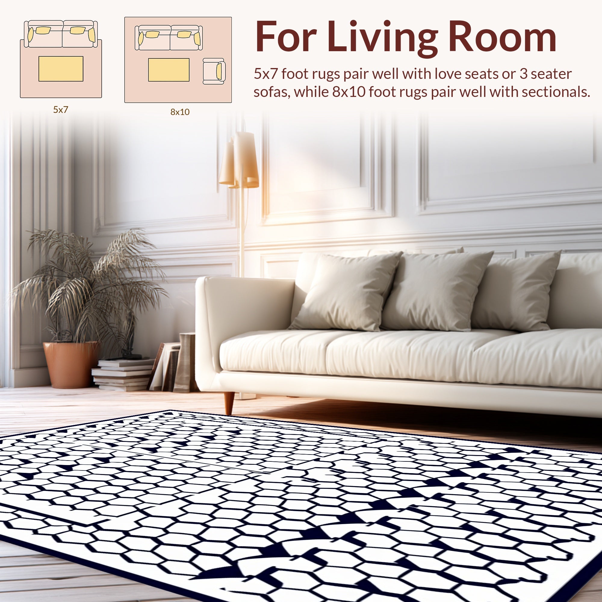 Abstract Hexagon Pattern Deco Rug
