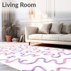 Pink Purple Ribbon Bows Pattern Rug