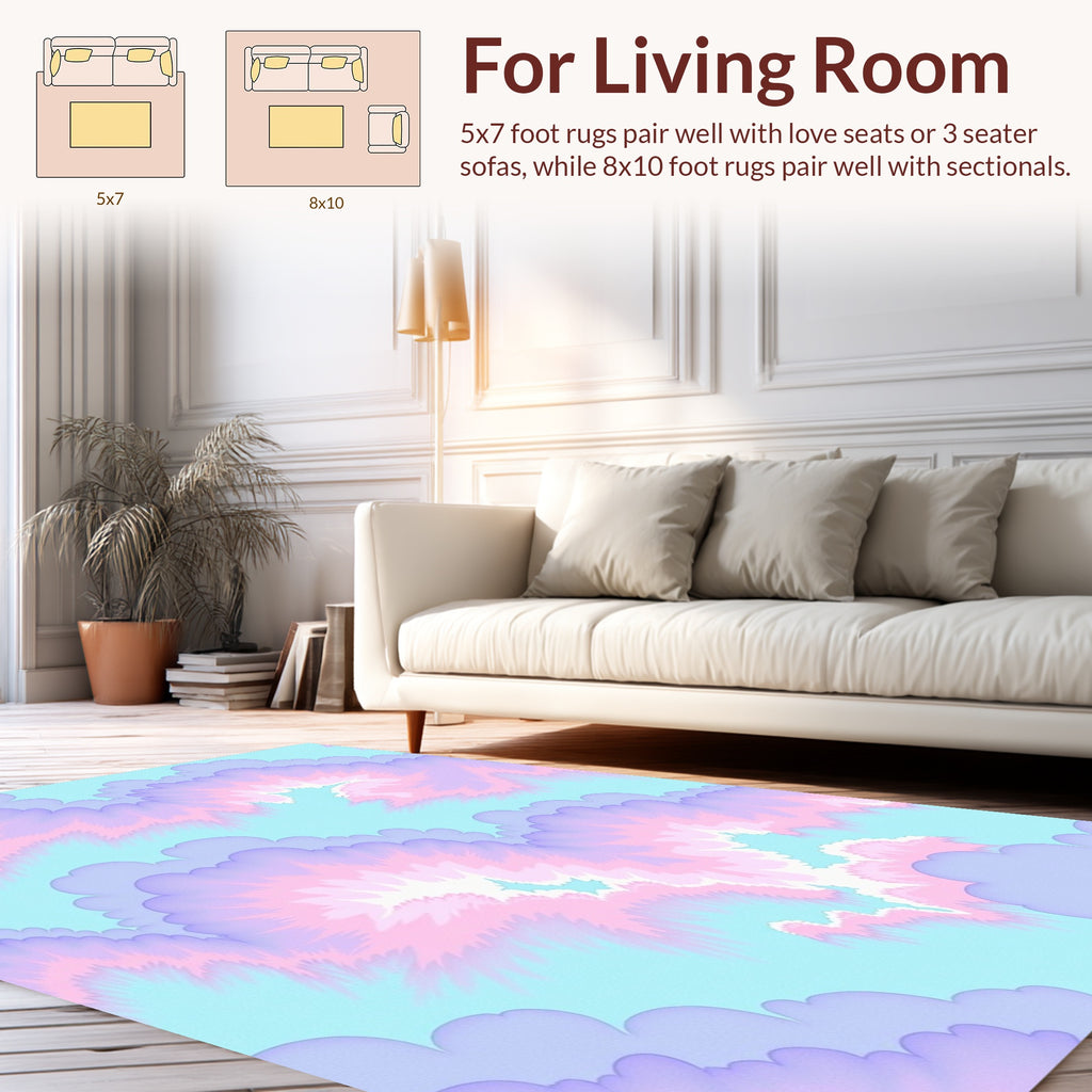 Sky Blue Pink Purple Cloud Patterns Rug