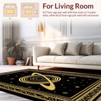 Striking Saturn and Stars Pattern Rug