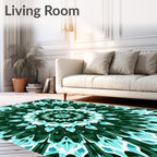 Green Teal Teal Radiant Starburst Rug