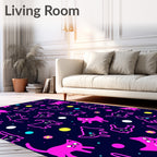 Cute Cat Polka Dot Pattern Rug