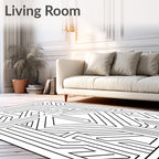 Modern Geometric Maze Pattern Rug