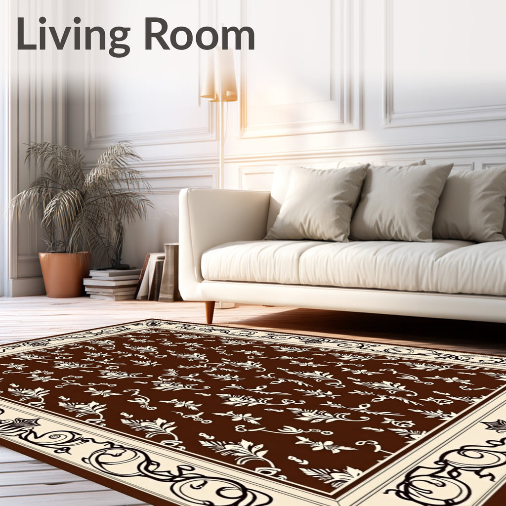 Baroque Damask Pattern Rug