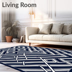 Modern Geometric Maze Pattern Rug