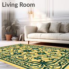 Ornate Floral Scrollwork Antique Pattern Rug