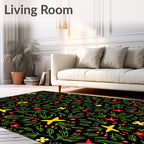 Whimsical Star Berry Nature Pattern Rug