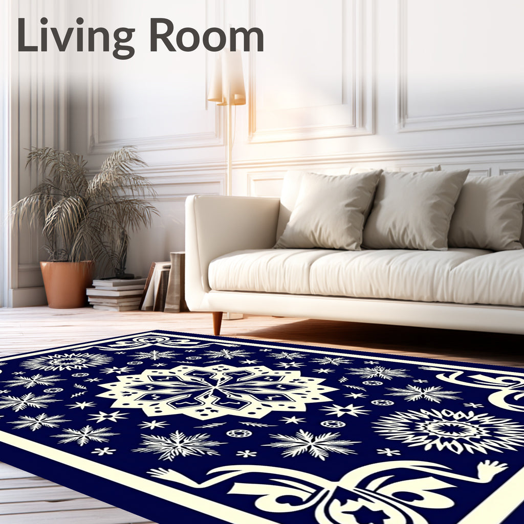 Whimsical Snowflake Mandalas Pattern Rug