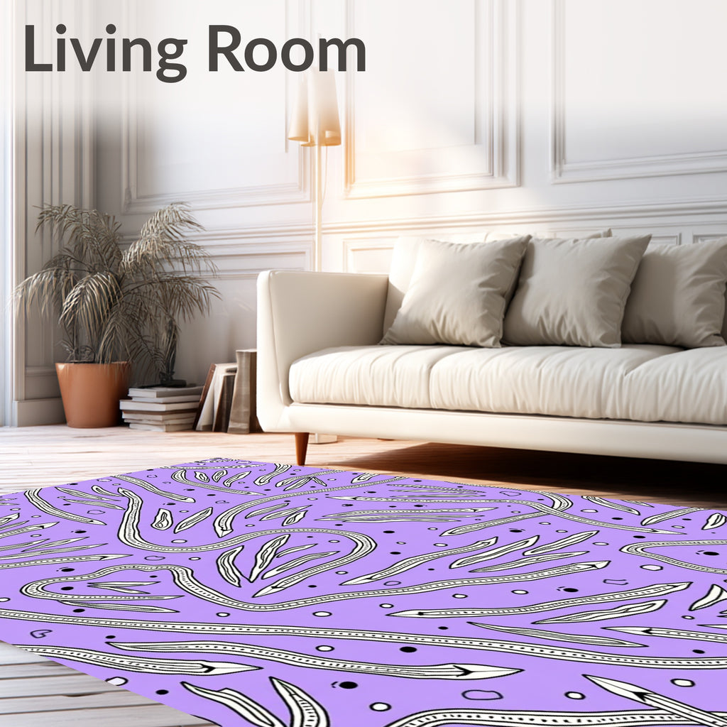 Abstract Swirls Dots Pattern Rug