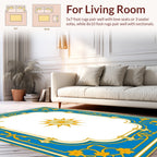 Azure Gold Floral Arch Design Rug