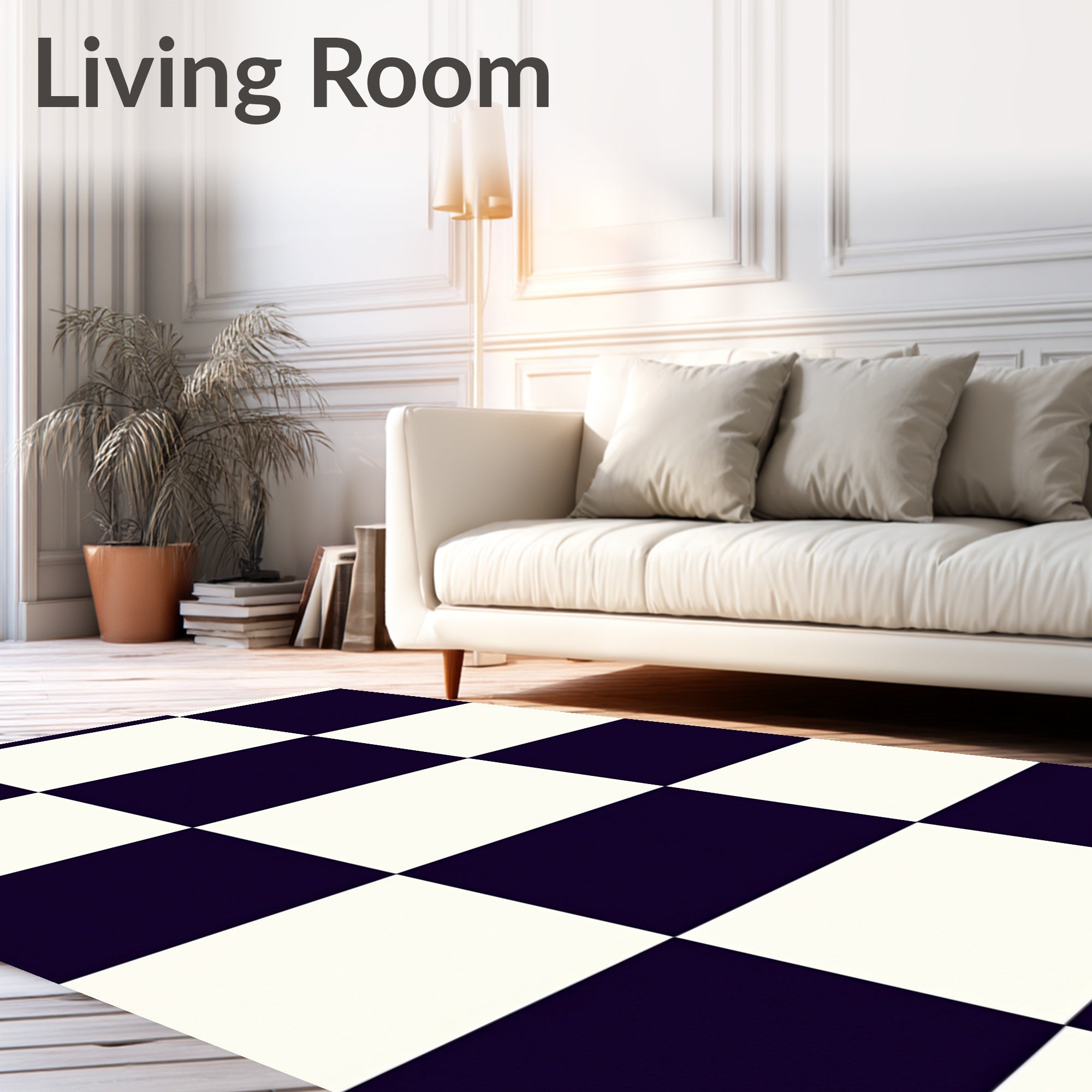Classic Checkerboard Stripe Pattern Rug