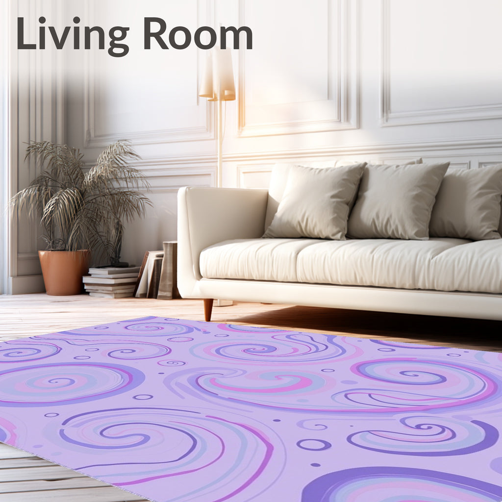 Abstract Swirls Circles Pattern Rug