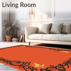 Autumn Floral Vine Border Design Rug