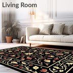 Rich Floral Acorn Decorative Design Rug