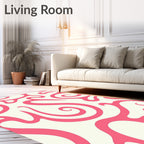Swirling Pink Abstract Design Rug