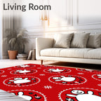 Festive Snowman Circle Pattern Rug
