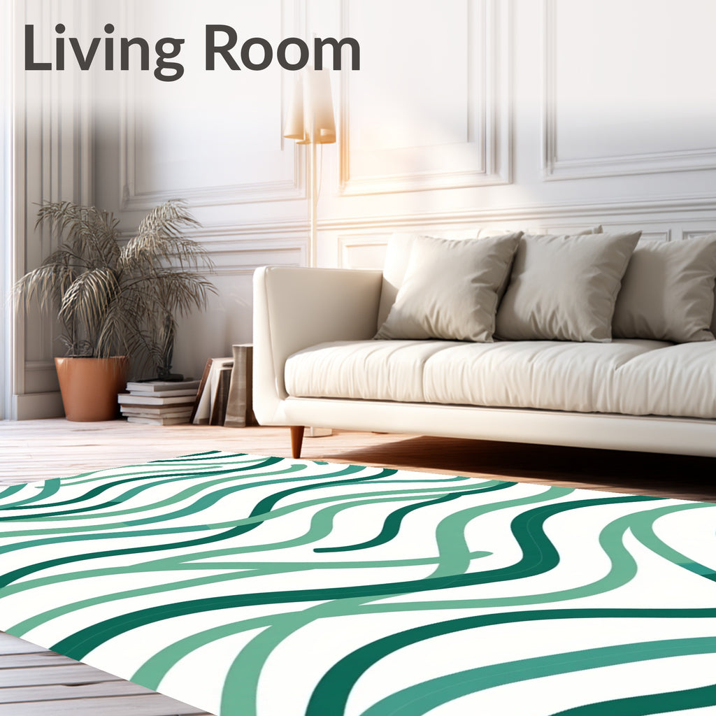 Oceanic Wave Patterned Design Rug