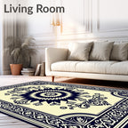 Classic Dark Floral Sunburst Pattern Rug