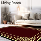 Art Deco Geometric Gold Border Rug