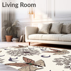 Moth Moonlight Tree Floral Design Rug