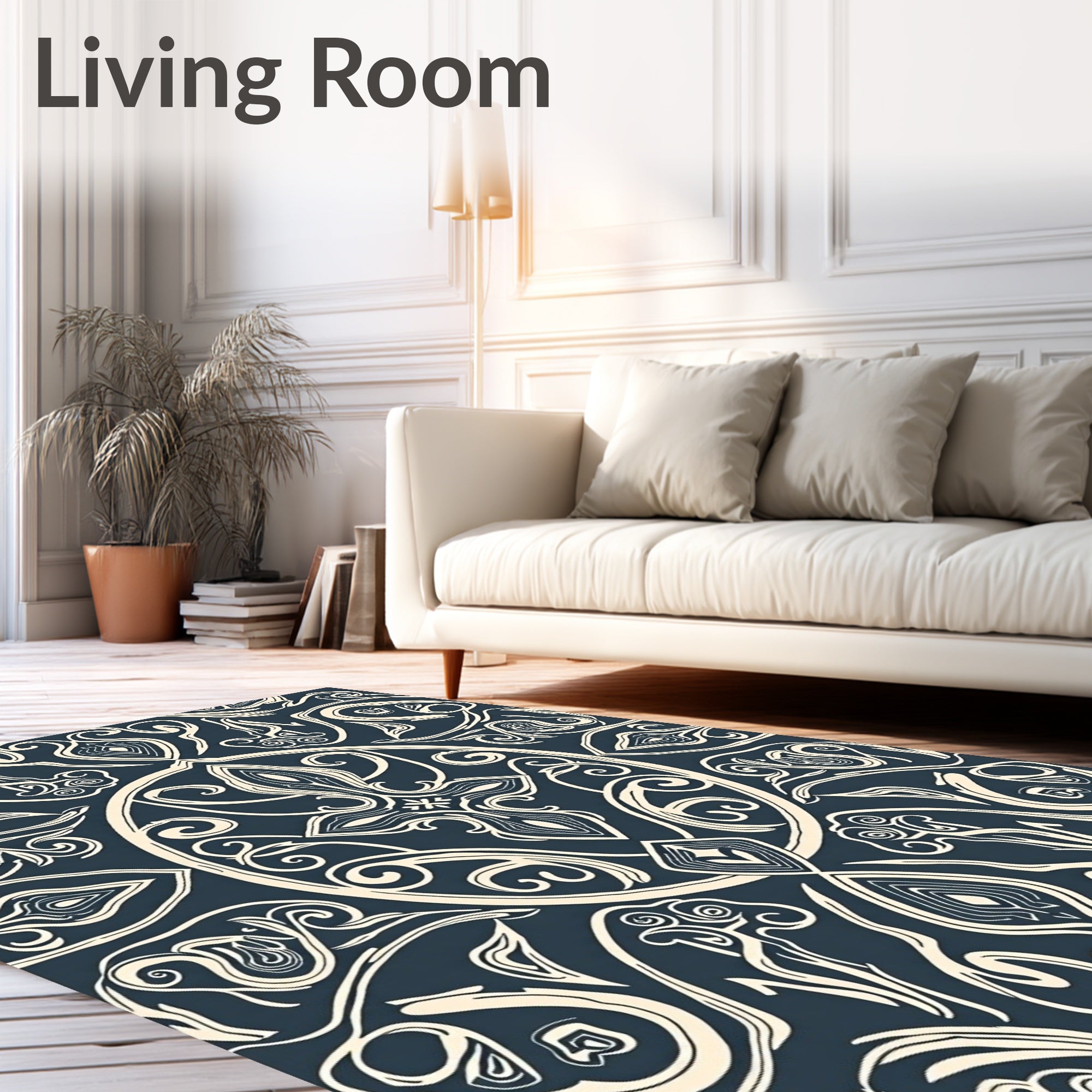 Detailed Vintage Scroll Pattern Design Rug