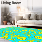 Yellow Floral Medley Pattern Rug