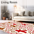 Whimsical People Swirl Pattern Rug