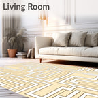 Geometric Labyrinth Cream Pattern Rug