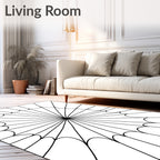 Monochromatic Spiderweb Pattern Rug