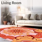 Warm Earth Tones Abstract Mandala Rug