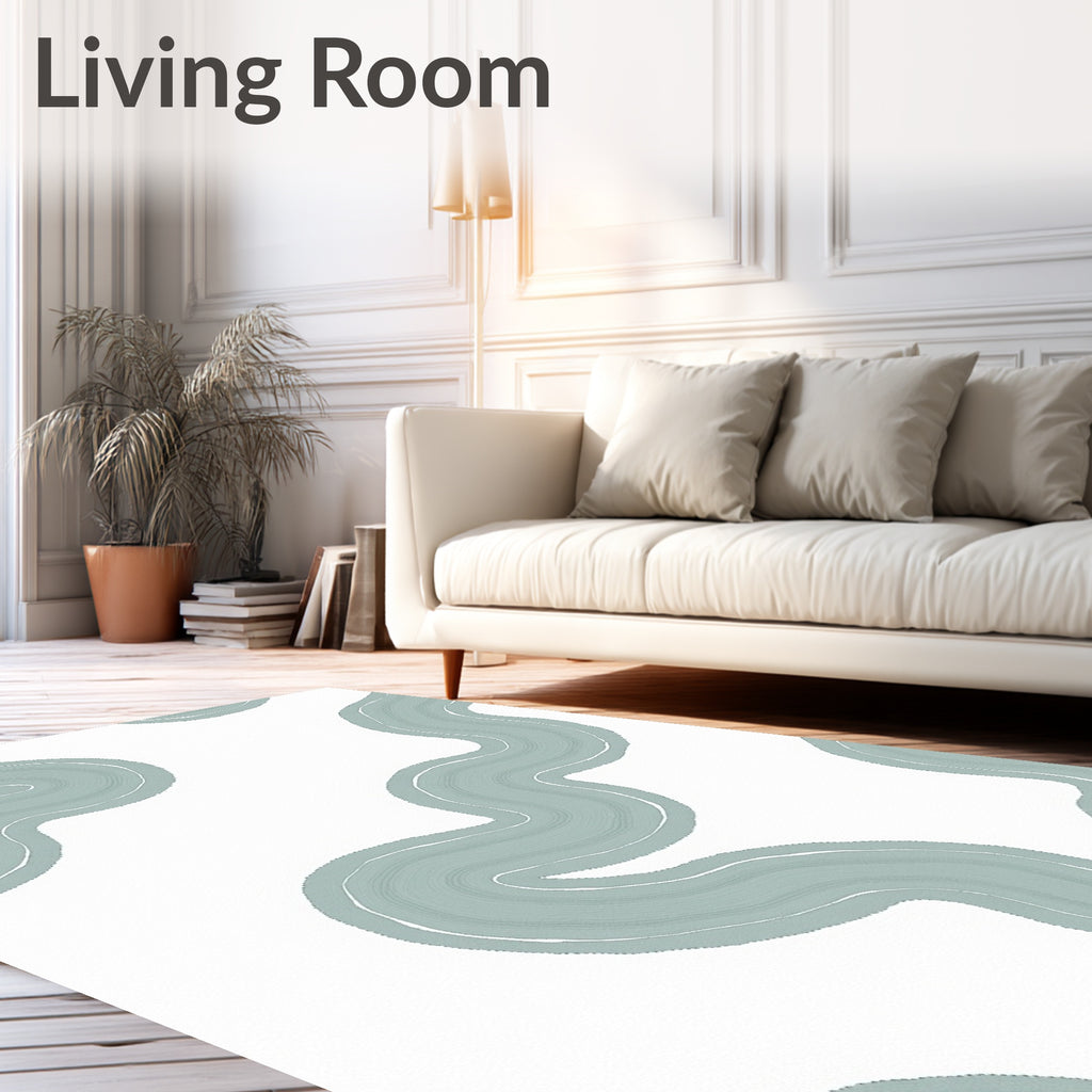 Serene Wavy Pattern Abstract Design Rug