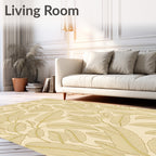 Golden Leaf Pattern Design Rug