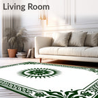 Embroidered Sunburst Border Rug