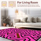 Pink Maze Pattern Rug