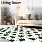 Forest Trees Red Square Repeat Rug