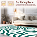 Abstract Teal Swirl Modern Pattern Rug