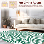 Abstract Swirling Green Pattern Design Rug