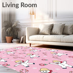 Cute Snowman Candy Cane Snowflake Pattern Rug
