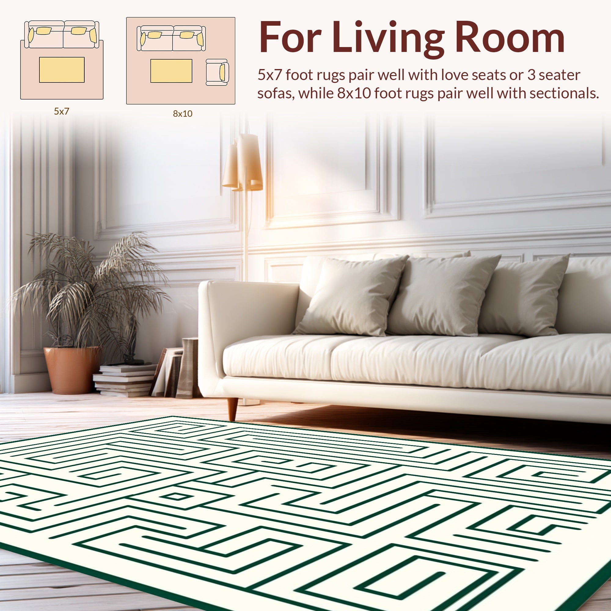 Intricate Maze Pattern Design Rug